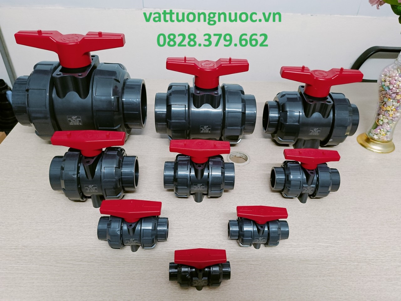Van bi upvc rắc co đôi