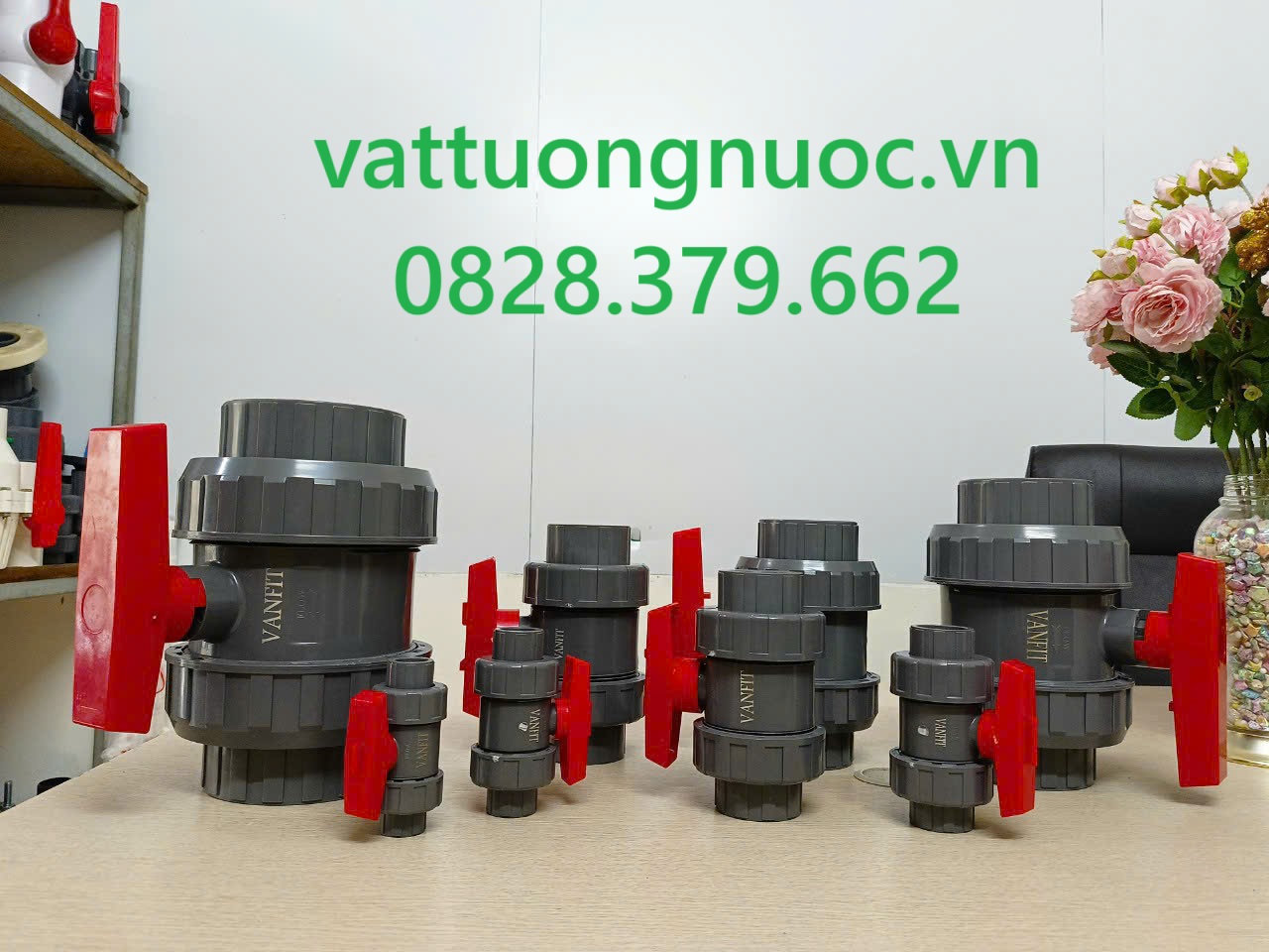 Van bi 2 đầu rắc co upvc