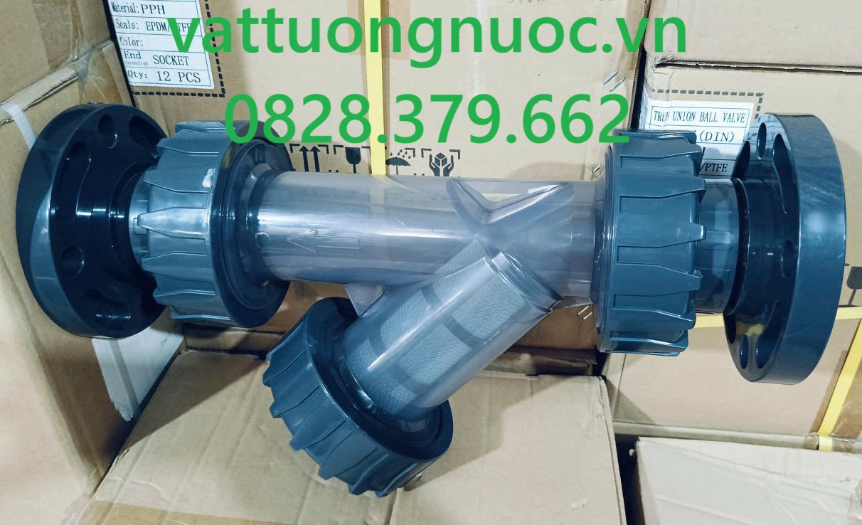 Y lọc rắc co upvc mặt bích